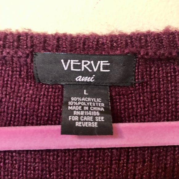 Verve Acrylic Purple open knit sweater, Large - Picture 4 of 7